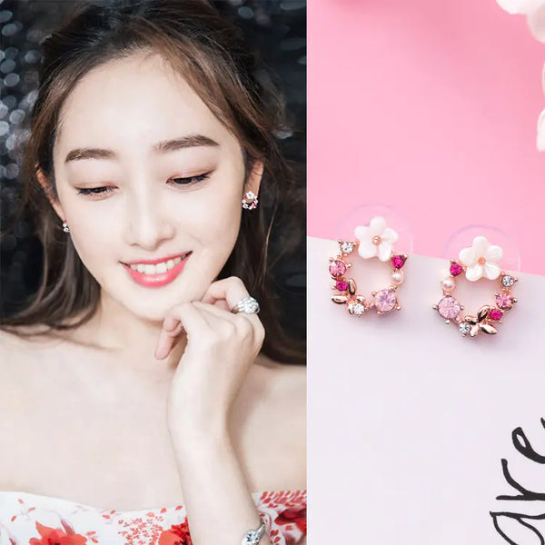 Floral Hoop Earrings