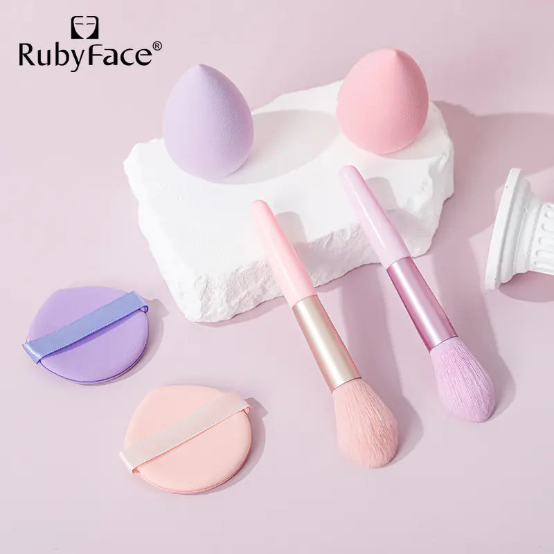 RUBYFACE Makeup Tool Set with Brushes and Sponge
