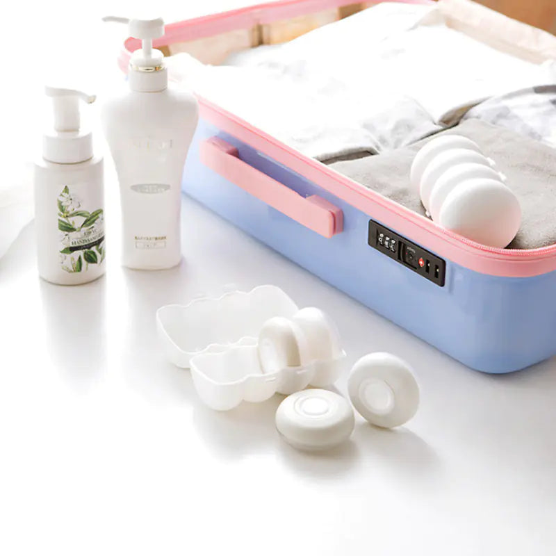 4-Pack Travel Press Bottles for Shampoo and Lotion