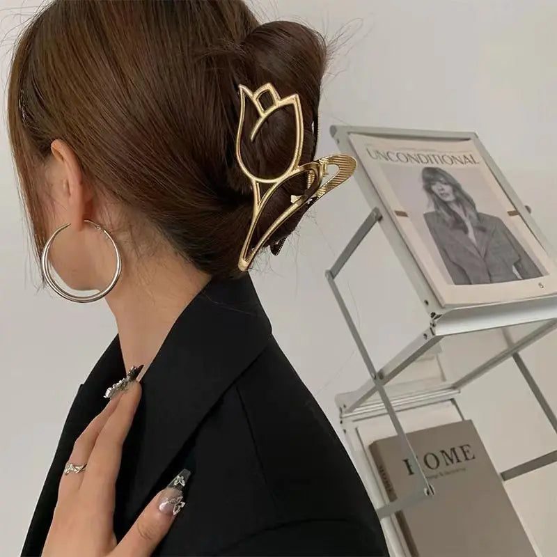 Tulip Alloy Hair Clip for Women