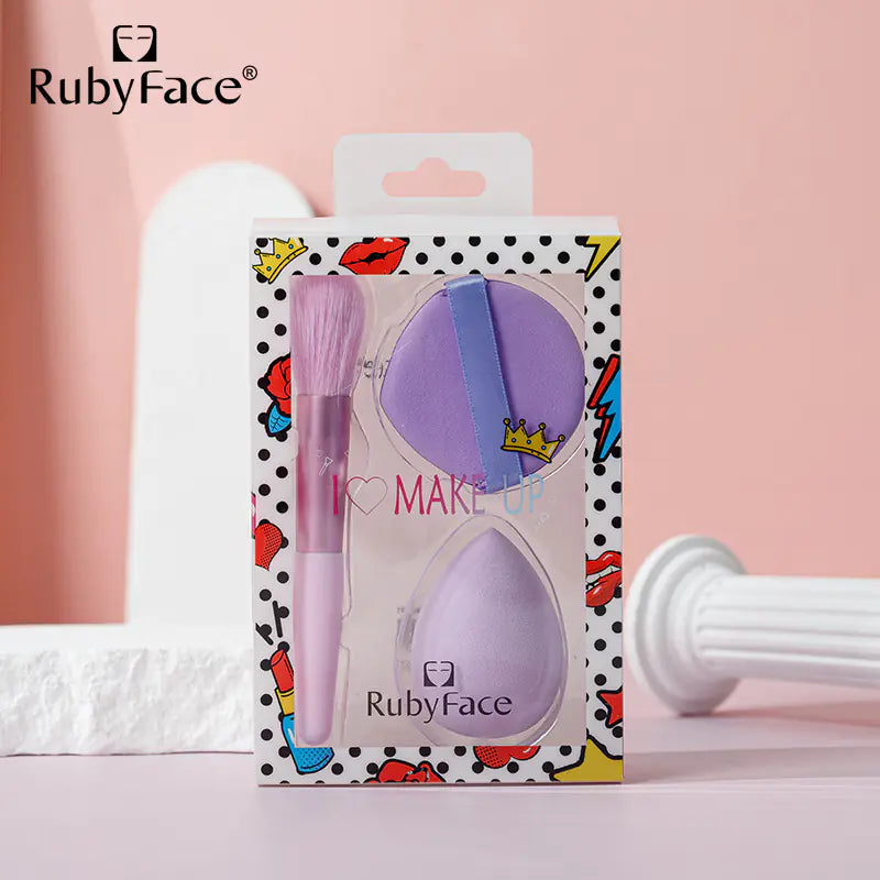 RUBYFACE Makeup Tool Set with Brushes and Sponge