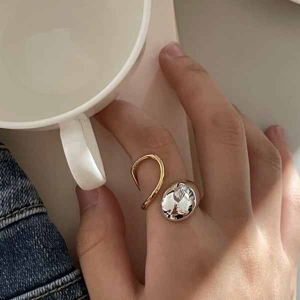 Fashionable Large and Small Irregular Ball Rings