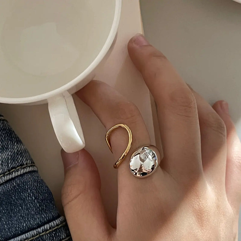 Fashionable Large and Small Irregular Ball Rings