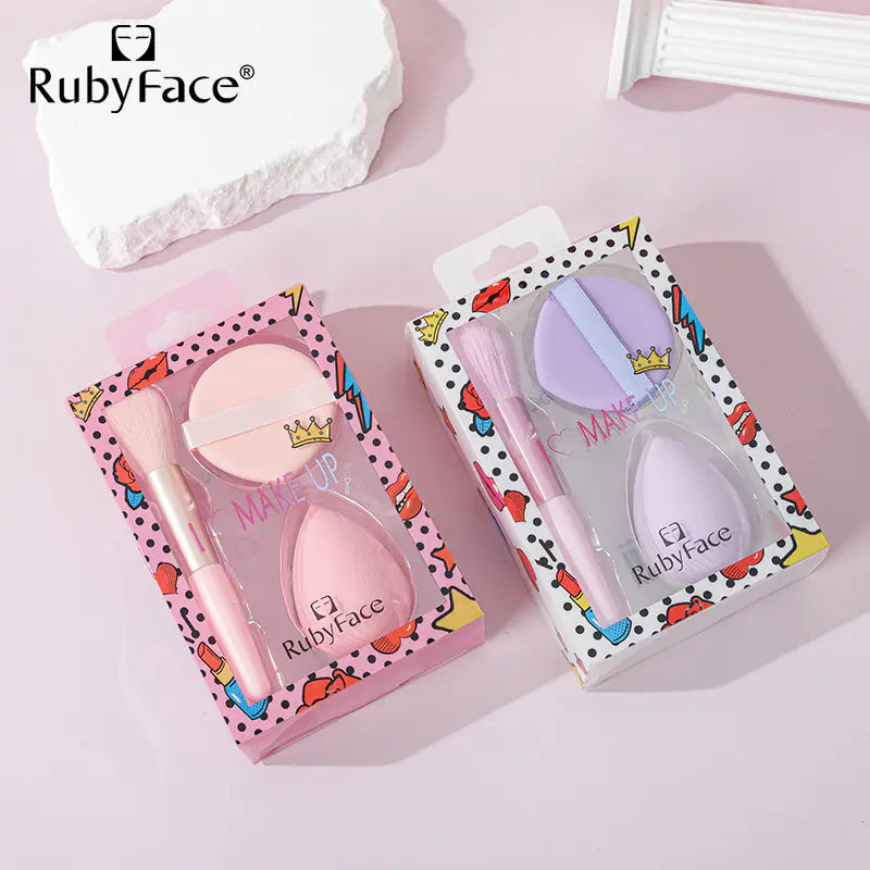 RUBYFACE Makeup Tool Set with Brushes and Sponge