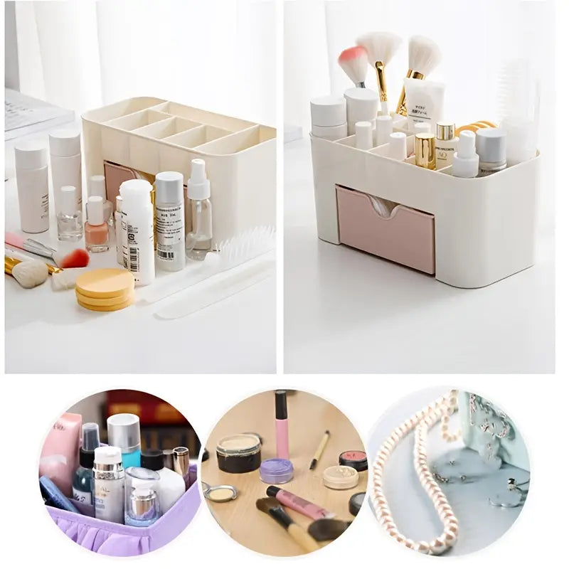 Cosmetic Storage Box for Makeup Brushes and Jewelry