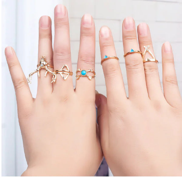 Joint Ring Set, Seven-Piece Stacking Rings