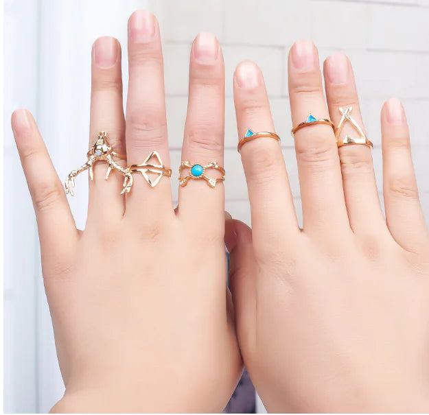Joint Ring Set, Seven-Piece Stacking Rings