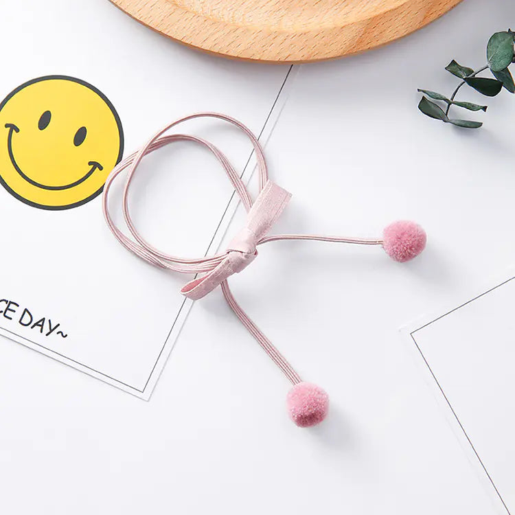 Elastic Hair Ties with Pom Poms and Hair Accessories