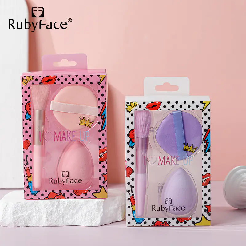 RUBYFACE Makeup Tool Set with Brushes and Sponge