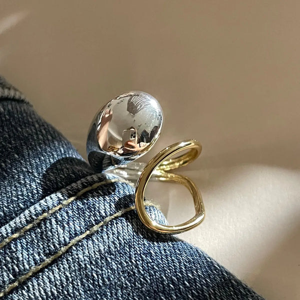 Fashionable Large and Small Irregular Ball Rings