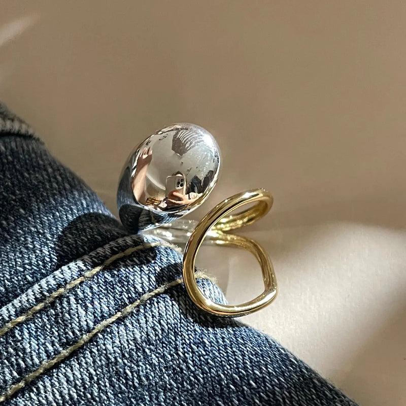 Fashionable Large and Small Irregular Ball Rings