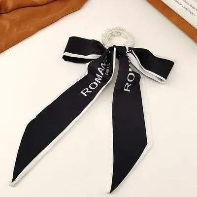 Trendy Pearl Ribbon Scarf Hair Band for Women